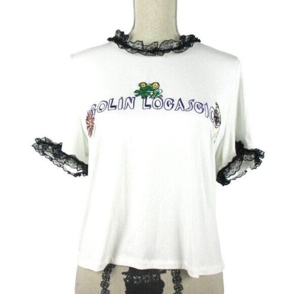 Colin Locascio Tannie Novelty T-Shirt Feminine Size L $110 - Picture 4 of 13